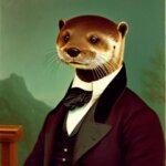 a gentleman otter in a 19th century portrait