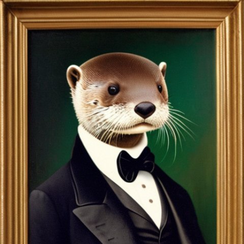 a gentleman otter in a 19th century portrait