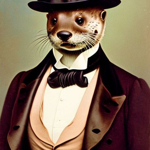 a gentleman otter in a 19th century portrait