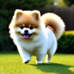 a pomeranian dog with sux