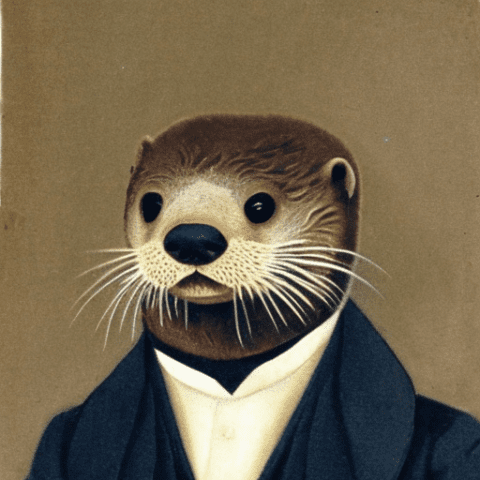 a gentleman otter in a 20th century portrait