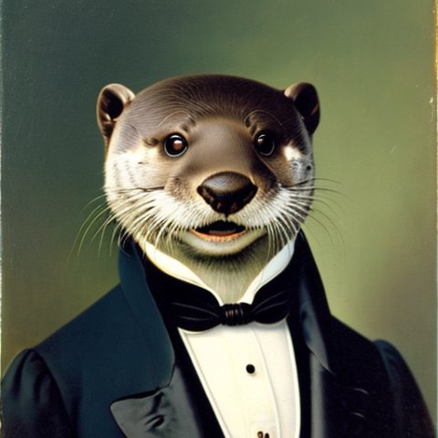 a gentleman otter in a 19th century portrait