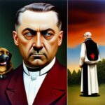 Surrealism, nazi, germany, priest and Angry dog