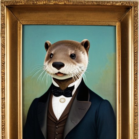 a gentleman otter in a 19th century portrait