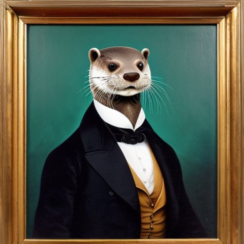 a gentleman otter in a 19th century portrait