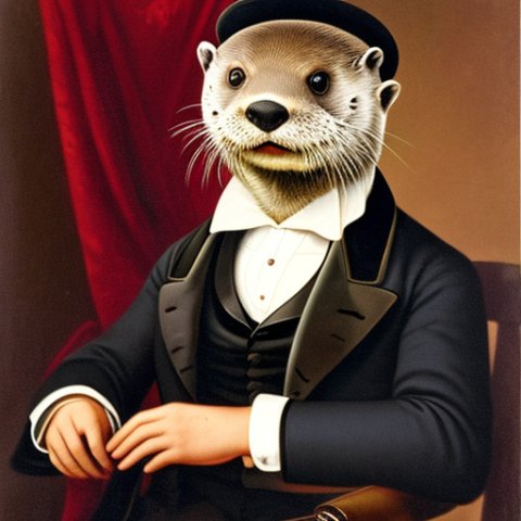 a gentleman otter in a 19th century portrait