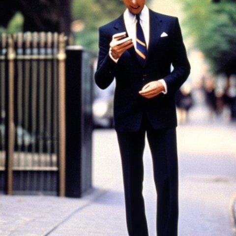 Gentleman using a phone in the 80s
