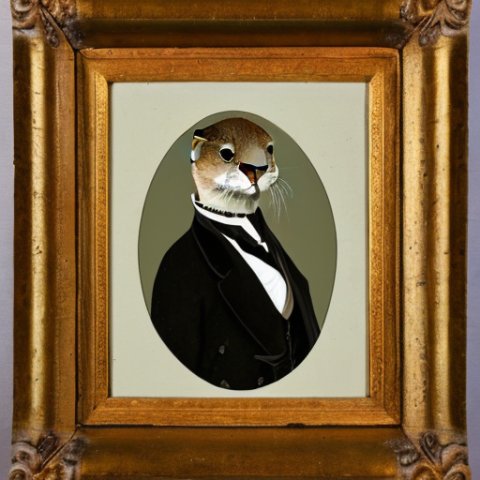 a gentleman otter in a 19th century portrait