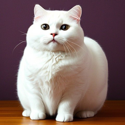 funny white fat cat