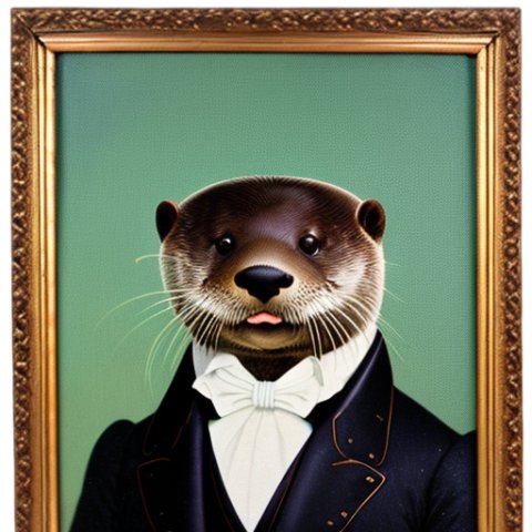 a gentleman otter in a 19th century portrait