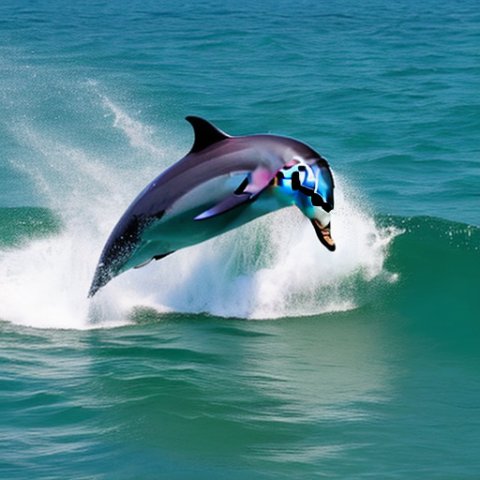 a dolphin riding a horse