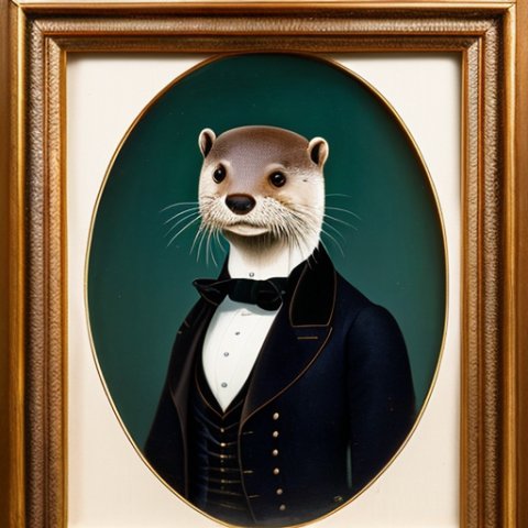 a gentleman otter in a 19th century portrait