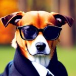 a gentleman dog with fancy glasses