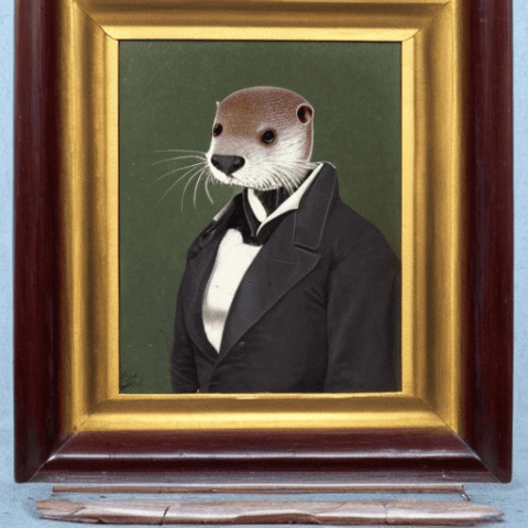 a gentleman otter in a 19th century portrait