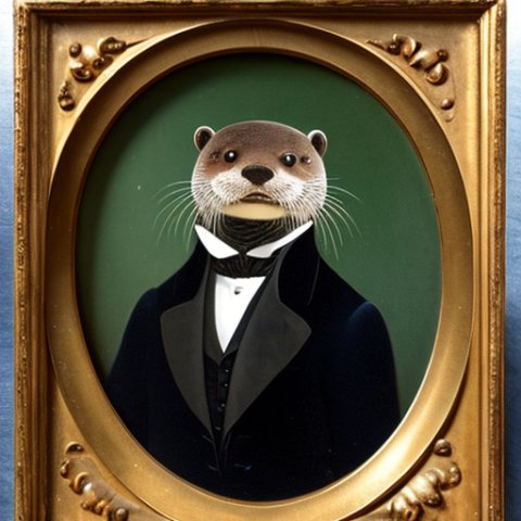 a gentleman otter in a 19th century portrait