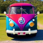 HIPPIE VOLKSWAGEN ESCARABAJO ROJO FLOWER