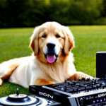 dog golden retriever dj