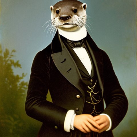 a gentleman otter in a 19th century portrait