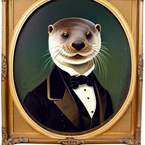 a gentleman otter in a 19th century portrait