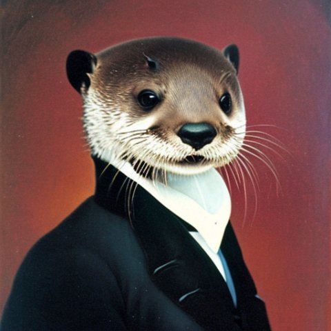 a gentleman otter in a 19th century portrait