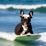 french bulldog surfing