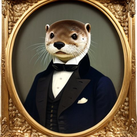 a gentleman otter in a 19th century portrait