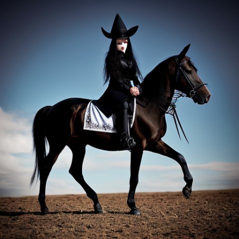 Black Metal Witch on a Horse