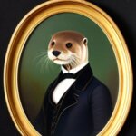 a gentleman otter in a 19th century portrait