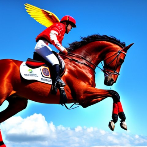 Red hot chillipeppers flying in a horse with wings