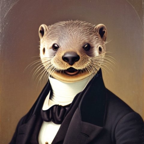 a gentleman otter in a 19th century portrait