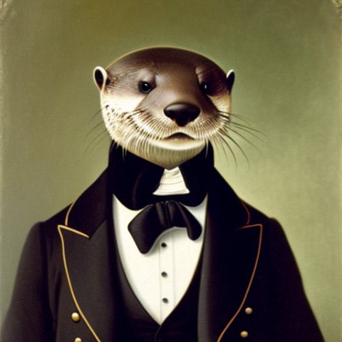 a gentleman otter in a 19th century portrait