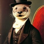 a gentleman otter in a 19th century portrait