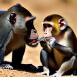 monkey eating a Bitcoin