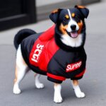 Dog dressed in supreme