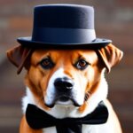 a genttleman dog with a hat
