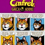Garfield comic of 3 strips, but John is a dog, oddie is a cat and Garfield is a human