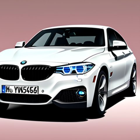 Cartoon bmw isolated on a white background - no shadow