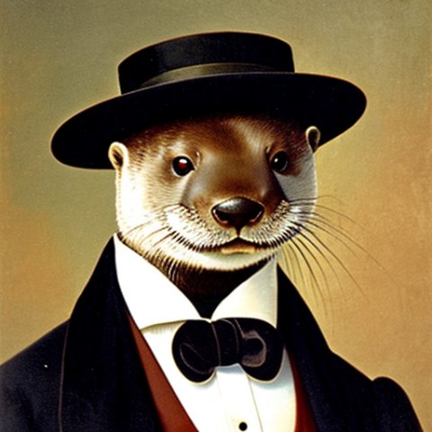 a gentleman otter in a 19th century portrait