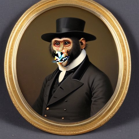 a gentleman monkey in a 19th century portrait