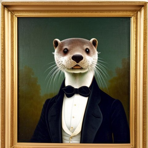 a gentleman otter in a 19th century portrait