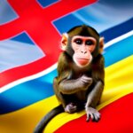 monkey with a flag of eeuu