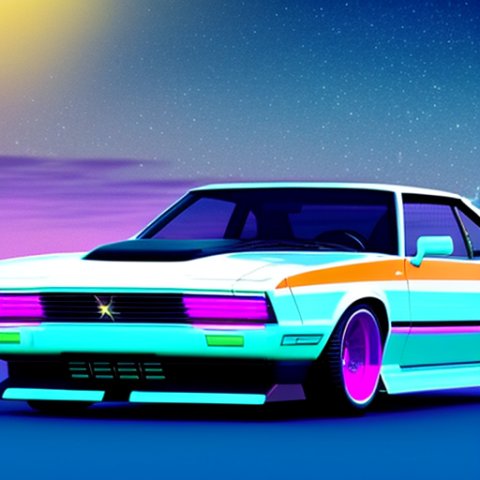 a synthwave car