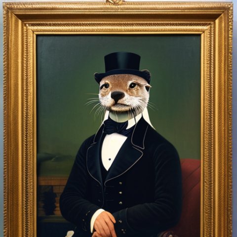 a gentleman otter in a 19th century portrait