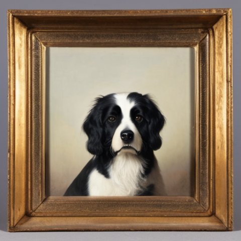 a gentleman dog in a 19th century portrait