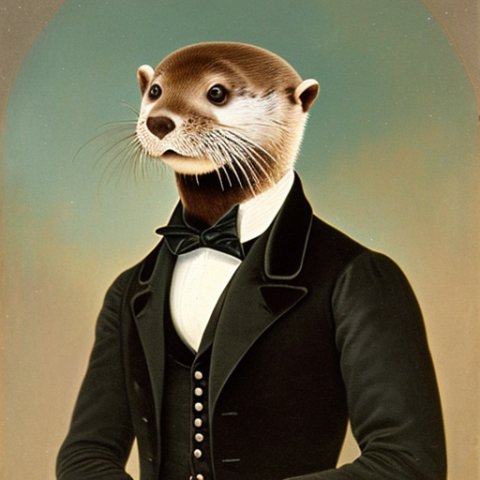 a gentleman otter in a 19th century portrait