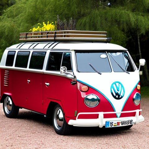 HIPPIE VOLKSWAGEN ESCARABAJO ROJO FLOWER