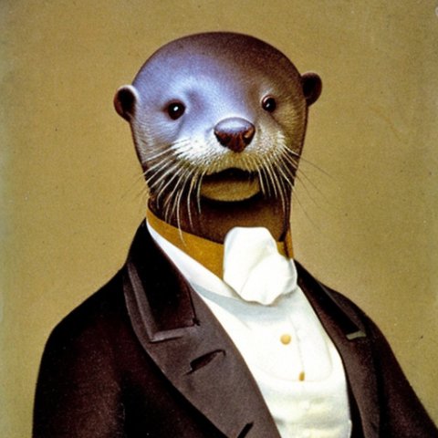 a gentleman otter in a 19th century portrait