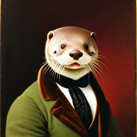 a gentleman otter in a 19th century portrait