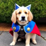 a dog in a thor costume