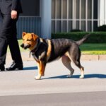 a stray dog ​​businessman